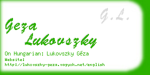 geza lukovszky business card